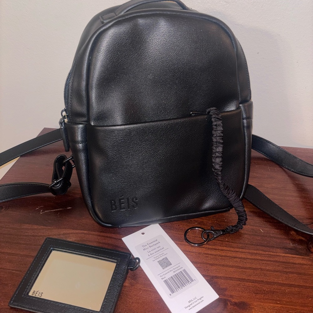 BEIS Black Mini Backpack